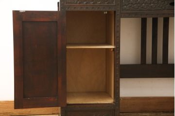 ドレッサーをリペア&カスタム!開き戸内の棚板の高さを変更し、全体を現状をベースに着色仕上げ。(鏡台)