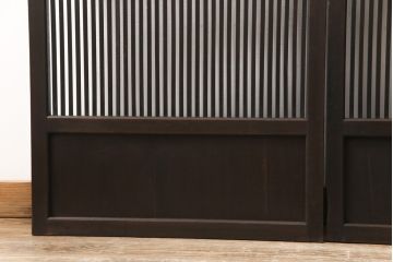 明治大正期の格子戸4枚をリペア&カスタム!リサイズし、現状の色味に合わせて着色仕上げ。(引き戸、建具)