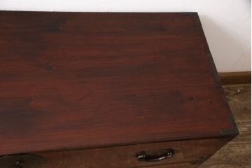 米沢箪笥の見た目を変えずに綺麗にリペア!内部に切り欠き加工をし、天板を補強。(和たんす、ローチェスト、収納箪笥、時代箪笥、引き出し)