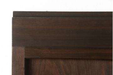 障子帯戸2枚セットをリペア&カスタム!リサイズし、戸車・引手金具を取り付け。障子はプラスチック障子に張り替え。現状に近い色味に着色仕上げ。(引き戸)