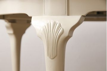 マホガニー材製のエクステンションテーブルをリペア&カスタム!アンティークのホワイトでペイント仕上げ。(ダイニングテーブル)