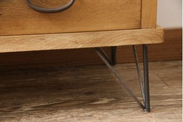 昭和中期の鉄脚付き収納棚の見た目を変えずに綺麗にリペア!クリアワックス塗装で仕上げ。(戸棚、飾り棚、オープン棚)