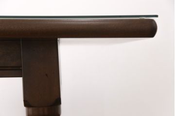 松本民芸家具のダイニングテーブルをリペア&カスタム!高品質リペアを施し、強化ガラスの天板を取り付け。(6人掛け、食卓)