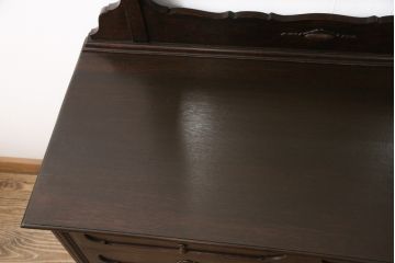 イギリスアンティークのドレッシングチェストをリペア&カスタム!鏡を面取り無しのものに変更。(サイドボード、サイドチェスト、キャビネット)