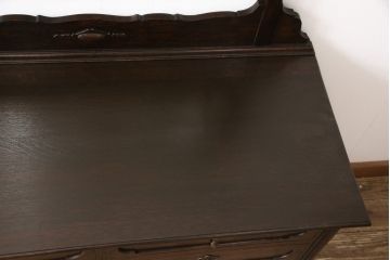 イギリスアンティークのドレッシングチェストをリペア&カスタム!鏡を面取り無しのものに変更。(サイドボード、サイドチェスト、キャビネット)