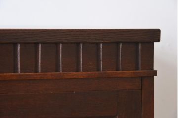 大正昭和初期のガラスキャビネットをリペア&カスタム!建具にオリジナルのステンドグラスを使用。(収納棚、戸棚、サイドボード、ガラスケース)