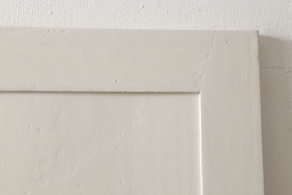 フランスアンティークの木製ドアをリペア&カスタム!高さと幅をリサイズし、鍵金具を取り外して埋木。アンティークのホワイトにペイント仕上げ。(扉、建具)