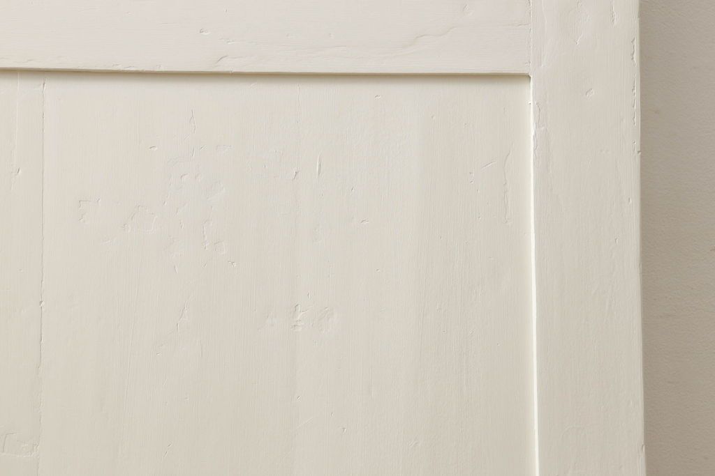 フランスアンティークの木製ドアをリペア&カスタム!高さと幅をリサイズし、鍵金具を取り外して埋木。アンティークのホワイトにペイント仕上げ。(扉、建具)