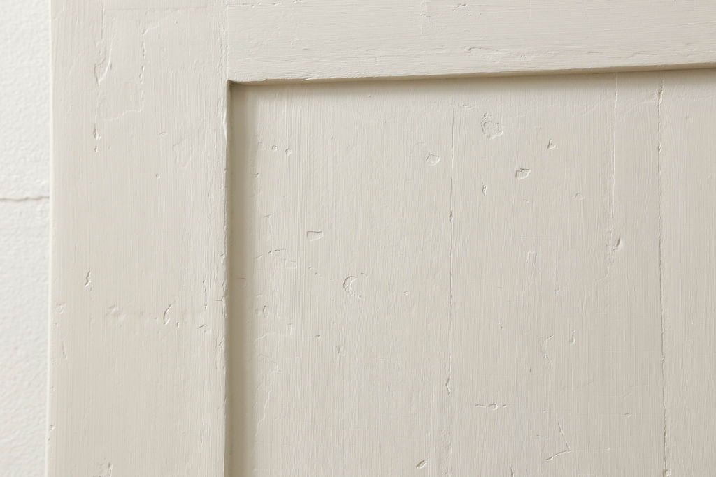 フランスアンティークの木製ドアをリペア&カスタム!高さと幅をリサイズし、鍵金具を取り外して埋木。アンティークのホワイトにペイント仕上げ。(扉、建具)