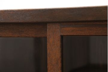 和製アンティークのガラス戸をリペア&カスタム!棚板を追加し、本体は現状より1トーン落ち着いた色味に着色仕上げ。(収納棚、キャビネット)