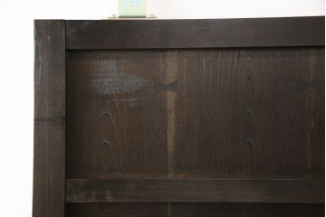 明治大正期の蔵戸をリペア&カスタム!内締り錠、戸車フレーム、振れ止めガイドレール取り付け。新たに戸枠を製作。現状に近い色味に着色、外部用塗料でコーティングして仕上げ。(玄関戸、引き戸、建具)