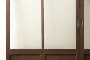 ガラス戸2枚セットをリペア&カスタム!リサイズし、引手金具と戸車を取り付け。本体は現状に近い色味に着色仕上げ。(引き戸、建具)