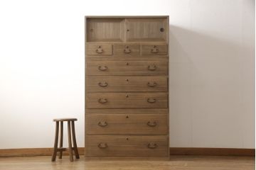 3段重ね箪笥をリペア&カスタム!木部の表情を損なうことなく全体にワックス塗装。(衣装箪笥、引き出し、桐箪笥、桐たんす、和タンス)