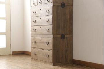 3段重ね箪笥をリペア&カスタム!木部の表情を損なうことなく全体にワックス塗装。(衣装箪笥、引き出し、桐箪笥、桐たんす、和タンス)