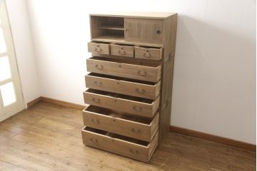 3段重ね箪笥をリペア&カスタム!木部の表情を損なうことなく全体にワックス塗装。(衣装箪笥、引き出し、桐箪笥、桐たんす、和タンス)