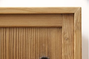 昭和初期の戸棚をリペア&カスタム!引き戸にダイヤガラスを入れ、クリアワックス仕上げ。(収納棚、キャビネット)