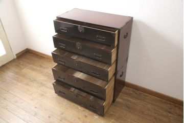 庄内箪笥の見た目を変えずに綺麗にリペア!元の雰囲気を残しつつ研磨して仕上げ。(重ね箪笥、時代箪笥、引き出し)