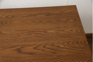 格納スツール8脚付きテーブルをリペア&カスタム!金属部をマットブラックペイントし、クラッキング塗装。(8人用ダイニングテーブル、作業台、ワークスペース)