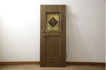 木製ドアをリペア&カスタム!高さをリサイズし、ローラー締まりを新しい物に交換。新材にて補修・加工した箇所は出来る限り本体の色味に合わせて着色。(扉、建具、ヴィンテージ)