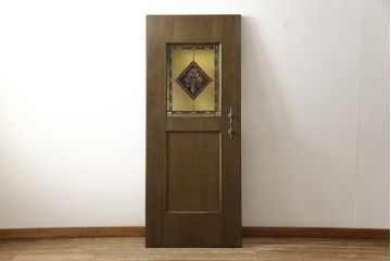 木製ドアをリペア&カスタム!高さをリサイズし、ローラー締まりを新しい物に交換。新材にて補修・加工した箇所は出来る限り本体の色味に合わせて着色。(扉、建具、ヴィンテージ)