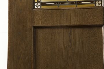 木製ドアをリペア&カスタム!高さをリサイズし、ローラー締まりを新しい物に交換。新材にて補修・加工した箇所は出来る限り本体の色味に合わせて着色。(扉、建具、ヴィンテージ)