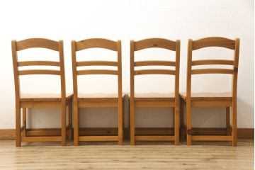 ダイニングチェアをリペア&カスタム!希望の座面高になるよう脚を下からカット。色味は本体に合わせ着色。 (板座チェア、椅子)
