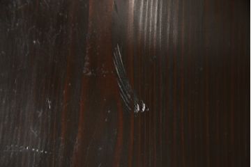 ガラス帯戸3枚をリペア&カスタム!高さをサイズし、調整式のV型戸車を取り付け。本体は現状の色味を活かして仕上げ。(建具、引き戸)