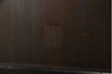 ガラス帯戸3枚をリペア&カスタム!高さをサイズし、調整式のV型戸車を取り付け。本体は現状の色味を活かして仕上げ。(建具、引き戸)