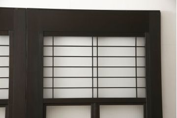 ガラス戸4枚をリペア&カスタム!高さと幅をリサイズし、ダークブラウン色に着色。(引き戸、建具)