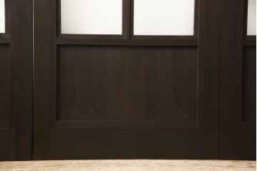 ガラス戸4枚をリペア&カスタム!高さと幅をリサイズし、ダークブラウン色に着色。(引き戸、建具)