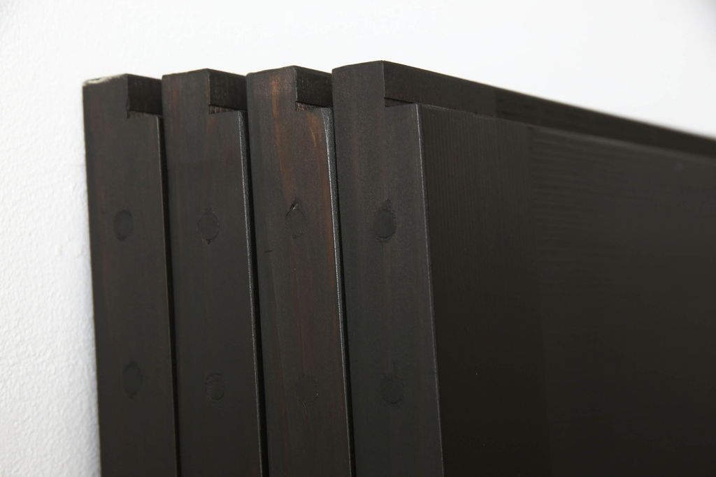 ガラス戸4枚をリペア&カスタム!高さと幅をリサイズし、ダークブラウン色に着色。(引き戸、建具)