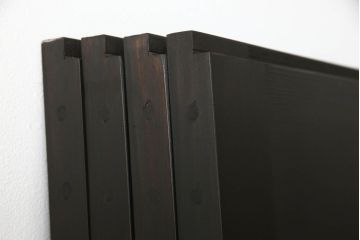 ガラス戸4枚をリペア&カスタム!高さと幅をリサイズし、ダークブラウン色に着色。(引き戸、建具)