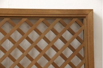 欄間をリペア&カスタム!格子デザインのきりの良いところでカットし、高さと幅をリサイズ。(明かり取り、明り取り、ビンテージ、ヴィンテージ)