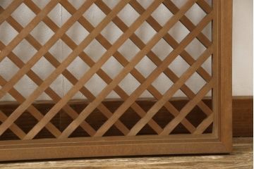 欄間をリペア&カスタム!格子デザインのきりの良いところでカットし、高さと幅をリサイズ。(明かり取り、明り取り、ビンテージ、ヴィンテージ)