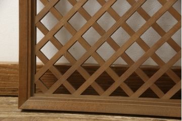 欄間をリペア&カスタム!格子デザインのきりの良いところでカットし、高さと幅をリサイズ。(明かり取り、明り取り、ビンテージ、ヴィンテージ)