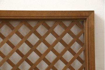 欄間をリペア&カスタム!格子デザインのきりの良いところでカットし、高さと幅をリサイズ。(明かり取り、明り取り、ビンテージ、ヴィンテージ)