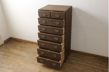 桐箪笥をリペア&カスタム!色味はオーク系にて着色。(並厚、桐たんす、洋服タンス、和タンス、引き出し)