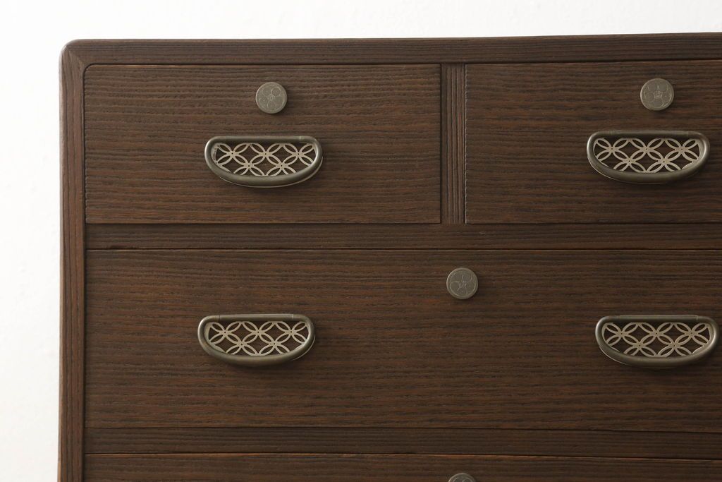 桐箪笥をリペア&カスタム!色味はオーク系にて着色。(並厚、桐たんす、洋服タンス、和タンス、引き出し)