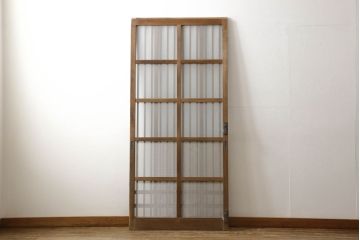 格子戸をリペア&カスタム!引手・金網・鍵・戸車を取り付け。新規製作した戸枠のみ現状の色味を活かして塗装。(引き戸、玄関戸)