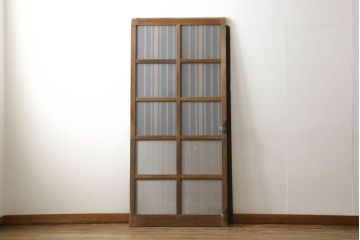 格子戸をリペア&カスタム!引手・金網・鍵・戸車を取り付け。新規製作した戸枠のみ現状の色味を活かして塗装。(引き戸、玄関戸)