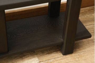 ロータイプ飾り棚をリペア&カスタム!下段背面に配線用の穴開け加工。取り外し可能な棚板を製作し、棚板の配線通し加工。(テレビ台、飾り台、ローボード、ヴィンテージ)