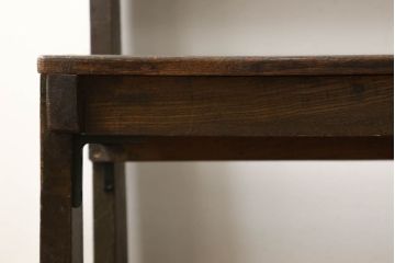 チャーチベンチをリペア&カスタム!脚の四隅にL字型の金具を取り付け強度の補強。現状の品物に合わせて1トーン程落ち着いた色に着色。(木製ベンチ、長椅子、ベンチ)