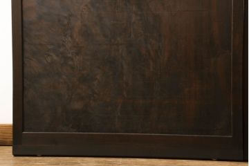 ガラス戸2枚をリペア&カスタム!高さと幅をリサイズし、調整式の平型の戸車を取り付け。色味は当店商品を参考に着色。(引き戸、建具)