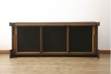 ソファベッドをリペア&カスタム!現状の塗装を剥離、シール剥がし、オイルフィニッシュにて仕上げ。(3人掛けソファ、3P、ソファベンチ、ヴィンテージ)