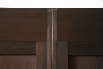 格子帯戸4枚をリペア&カスタム!高さと幅をリサイズし、既存のガラスをすりガラスに交換。本体は現状をベースにして1トーン程落ち着いた色味に着色。(板戸、建具、引き戸)