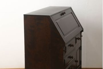 ライティングビューローをリペア&カスタム!指定箇所に配線用の穴開け加工。(机、在宅ワーク、在宅用、引き出し、ワークデスク)