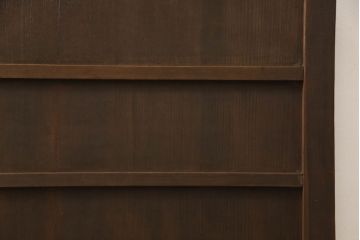 木製ドアをリペア&カスタム!高さをリサイズし、金具跡の処理を行い、中央以外のガラスを当店オリジナルの麻の葉・変わり花菱・市松模様ガラスに差し替え。本体は現状をベースにして1トーン程落ち着いた色味に着色。(ガラス扉、建具)