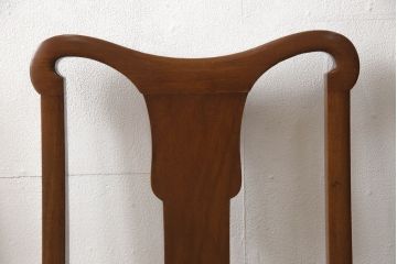 チェア4脚をリペア&カスタム!ご希望の生地で座面を張替え。修繕箇所などを本体の色味に合わせて着色し、全体的にワックス仕上げ。(ダイニングチェア、椅子)