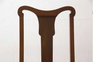 チェア4脚をリペア&カスタム!ご希望の生地で座面を張替え。修繕箇所などを本体の色味に合わせて着色し、全体的にワックス仕上げ。(ダイニングチェア、椅子)