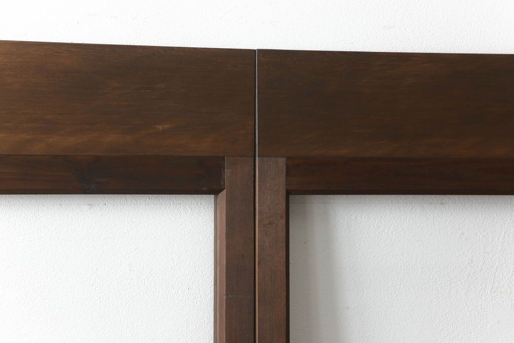 ガラス戸4枚をリペア&カスタム!高さをリサイズし、全てのガラスを新品のクリアガラスに交換。色味は当店商品を参考に着色。(引き戸、建具)